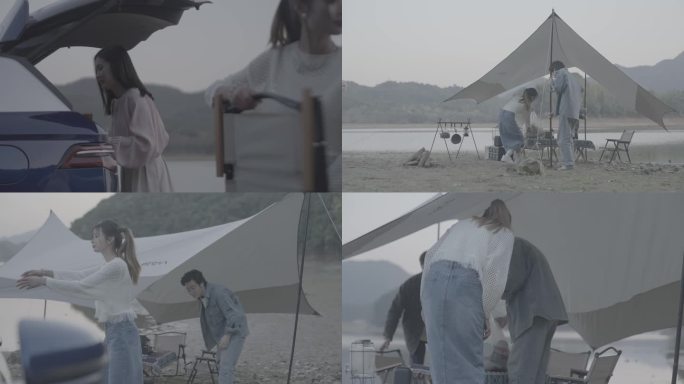 【4K 50p】露营前准备从车拿帐篷食物