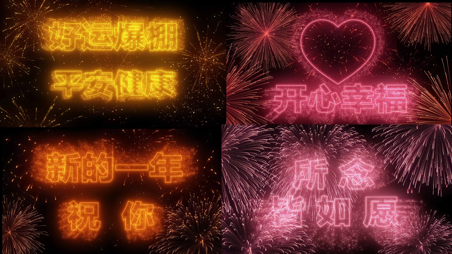 2024烟花文字祝福AE模版