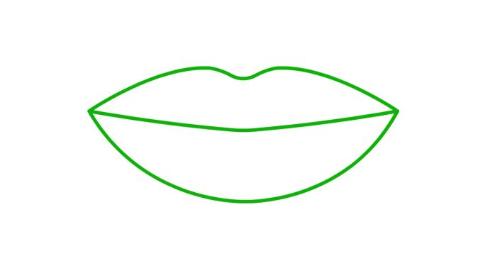 动画绿唇符号增加和减少。线性图标。毛圈的视频。矢量插图隔离在白色背景上。