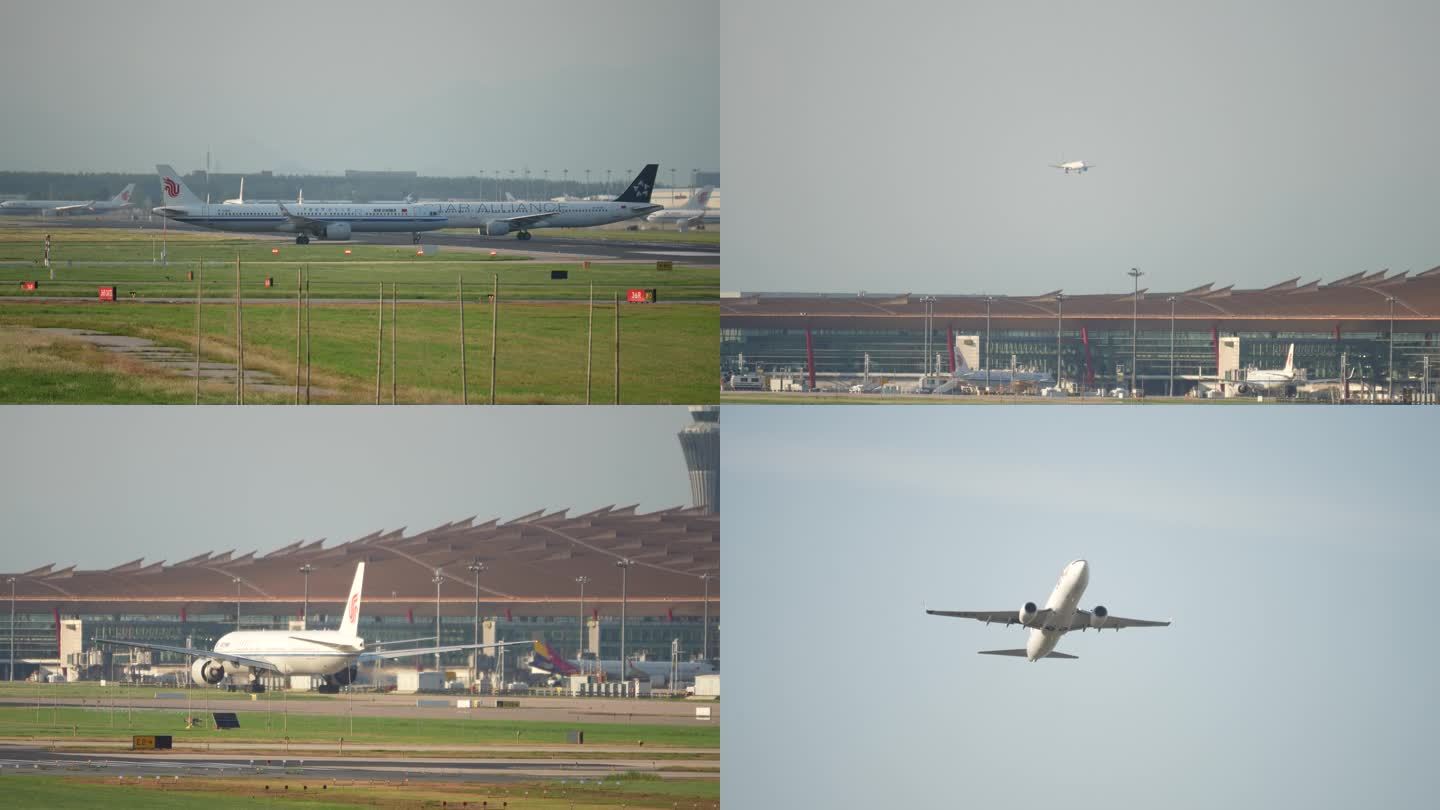 【4K】机场空港客机起飞掠过头顶