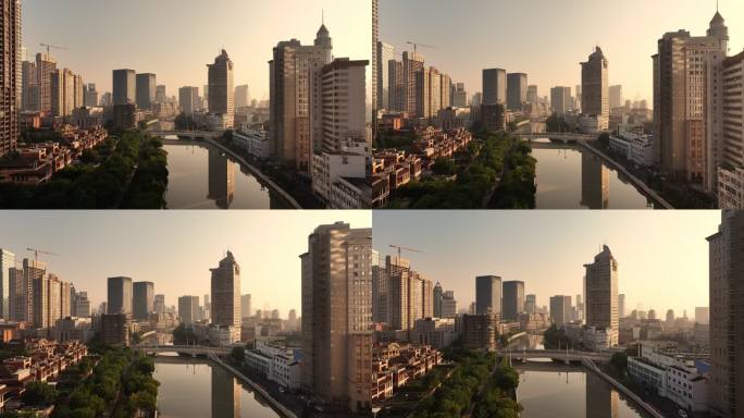 上海 苏州河 航拍