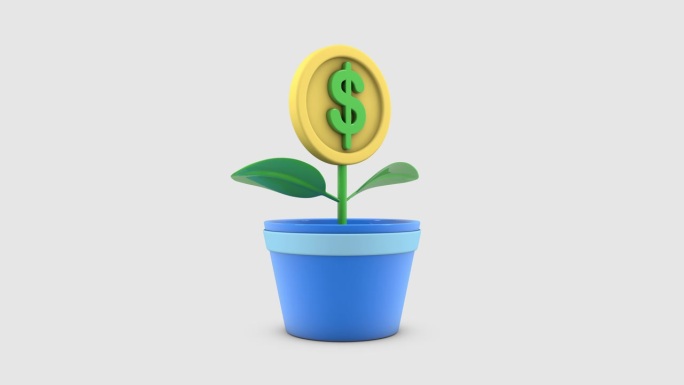 钱树植物的3D动画