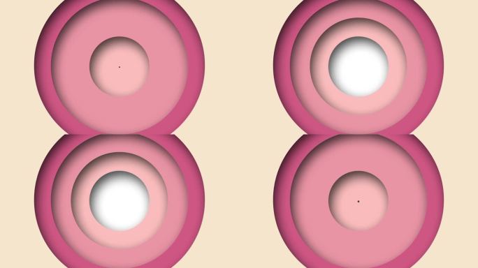 视频，动态图形，介绍镜头，背景，动画粉红色圆圈和白色圆圈放置介绍文字。