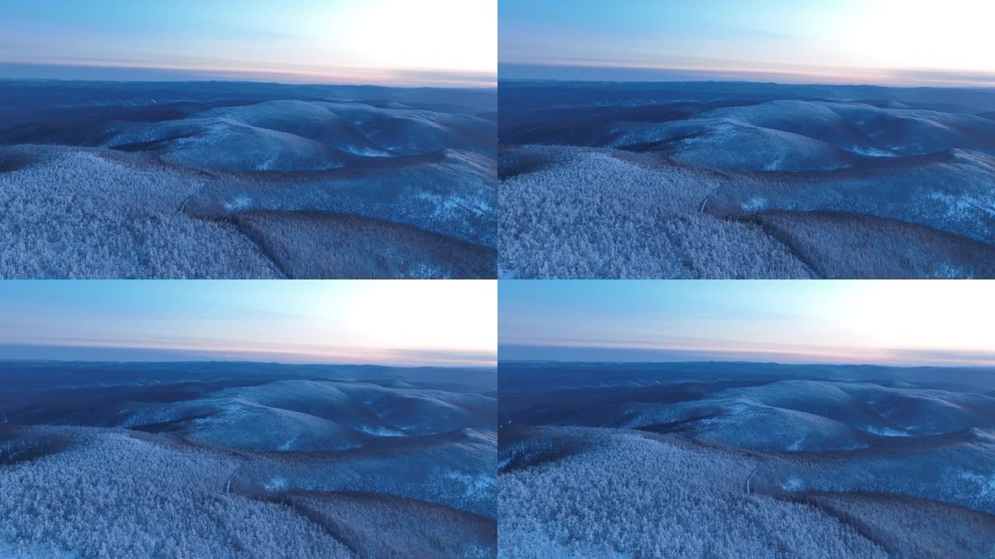 大兴安岭自然风光极寒林区雪域森林雪景