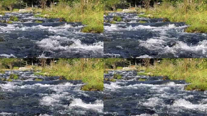 风景如画的莱姆萨姆河在绿油油的自然山间，欧洲、法国、奥西塔尼亚、上皮萨姆萨姆，夏天，阳光明媚的一天。