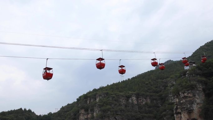 北京风景区旅游缆车视频素材