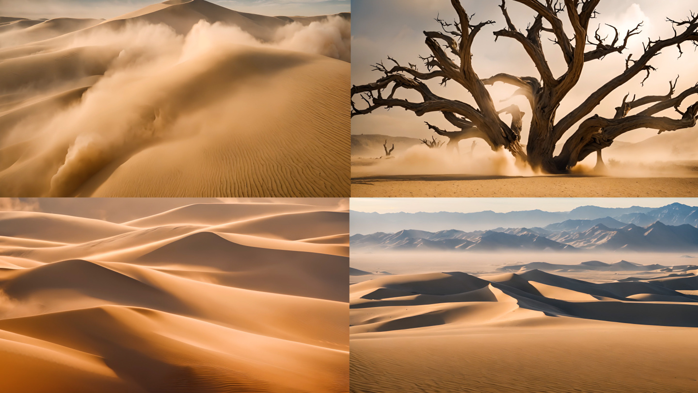 沙尘暴 沙漠 森林砍伐环境破坏荒漠化风沙