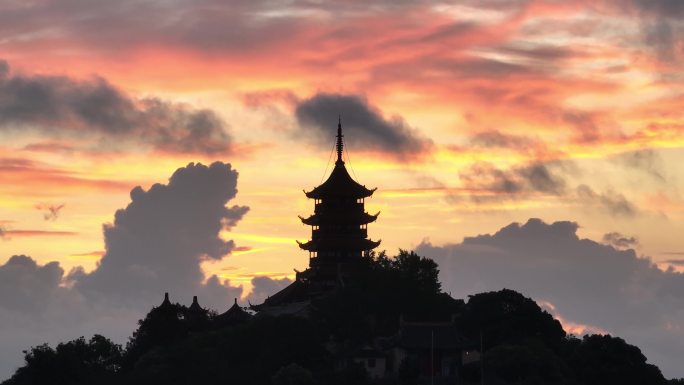 朝霞狼山震撼绝版素材