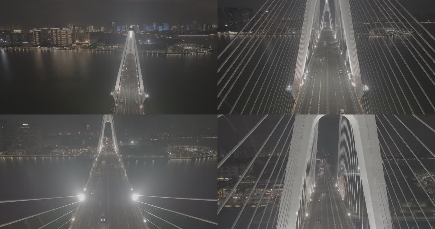原视频夜晚穿过世纪大桥