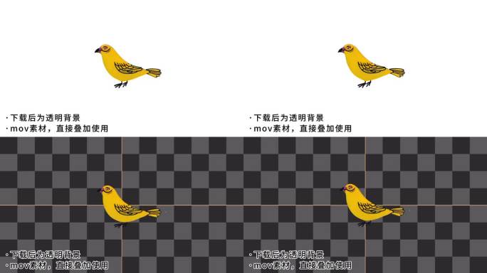 卡通小鸟【带通道+无限循环】