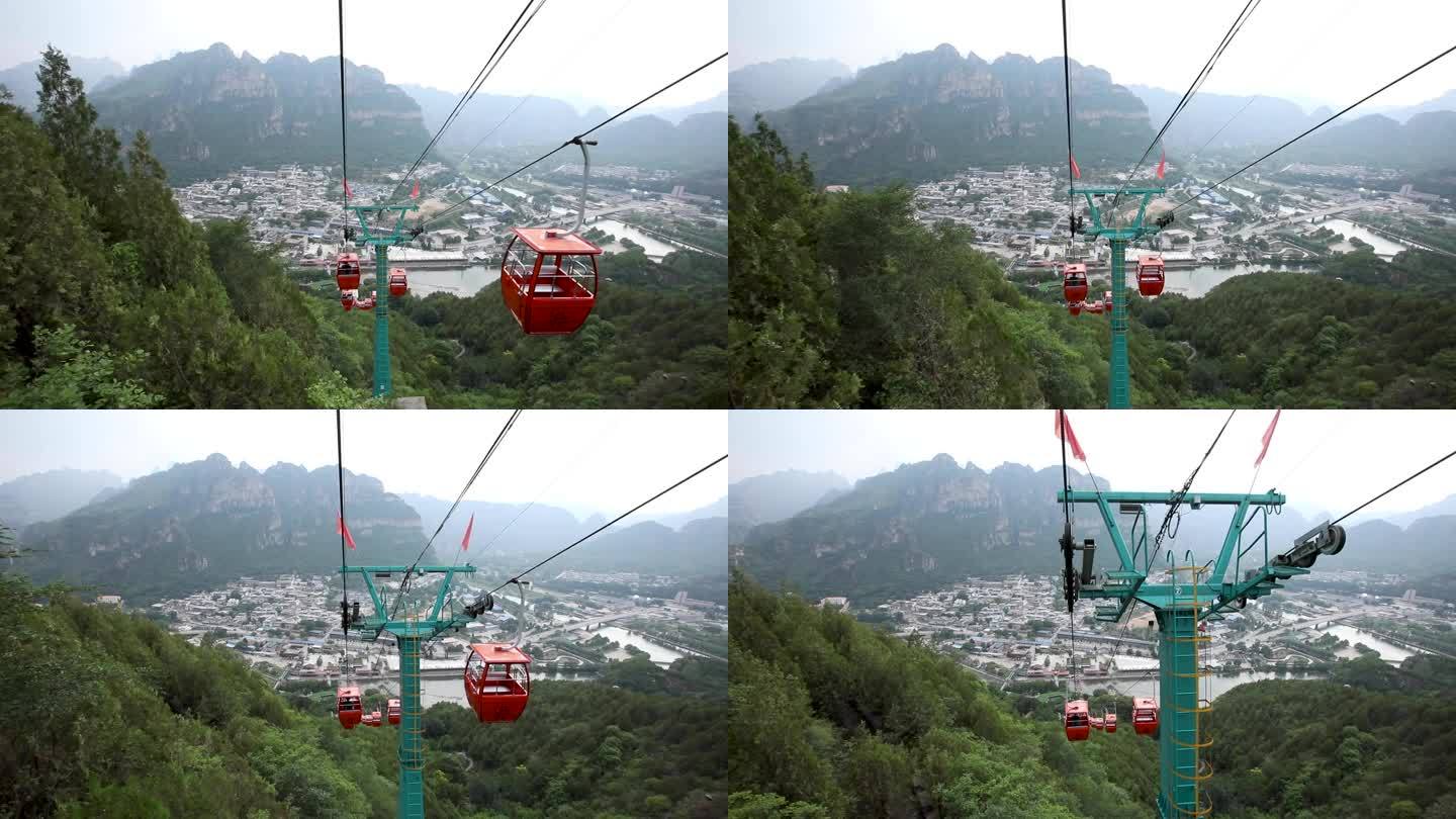 北京风景区旅游缆车高空视频素材