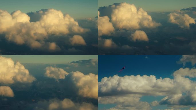 【4K】天空 云朵 风筝 空中 诗意