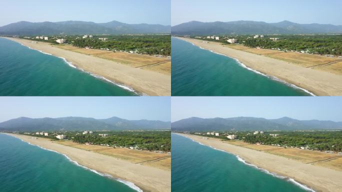 美丽的沙滩在绿色的海岸在欧洲，在法国，在奥西塔尼，在东方比利牛斯山脉，在argel<e:1>，在地中