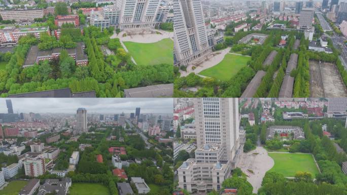 上海市复旦大学邯郸校区航拍校园风景风光素