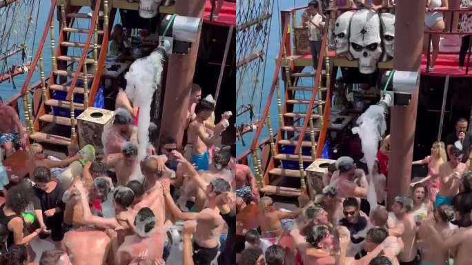 土耳其跳岛游海盗船上的party