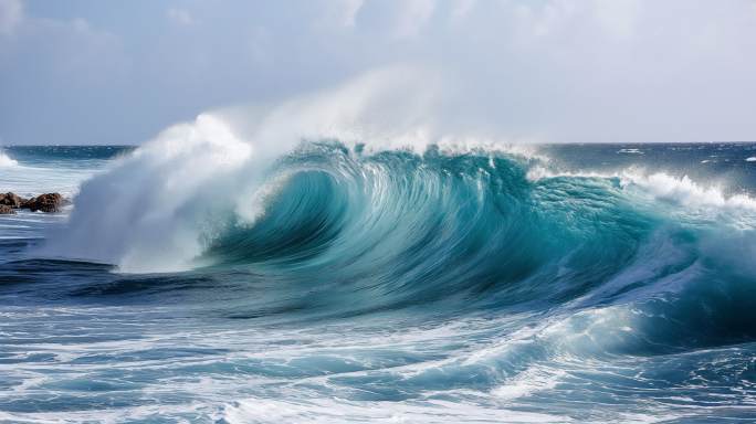 海浪海洋巨浪浪花波涛汹涌大海乘风破浪航海