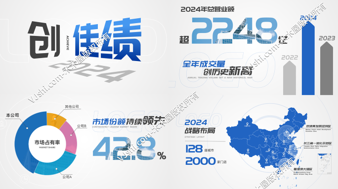 企业年报业绩总结数据展示