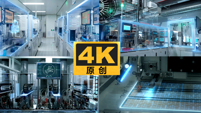智能工厂数字化生产设备芯片制造AE模板