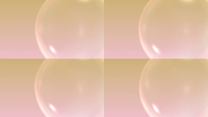 透明泡沫在黄色粉彩背景