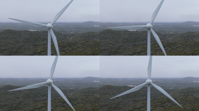 风力涡轮机旋转产生能量。