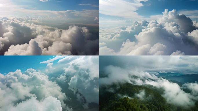 美丽中国绿水青山中国风光航拍云海云雾云层