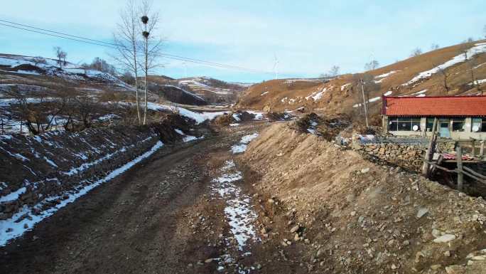 4K山区河道建设航拍