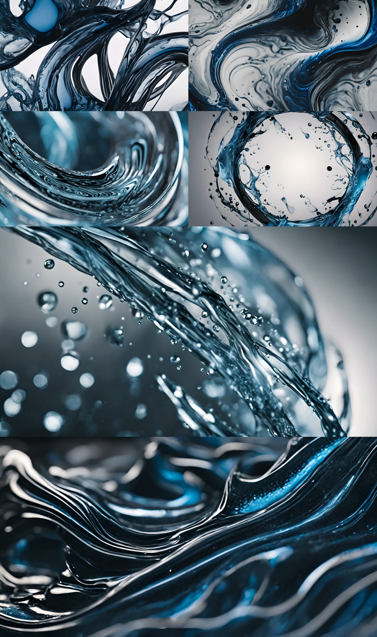 蓝色抽象流体液体飞溅水油LED投影2
