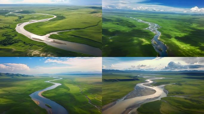 大美中国航拍湿地九曲黄河黄河大江大河河流