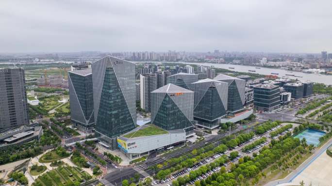 上海浦东高楼大厦城市航拍
