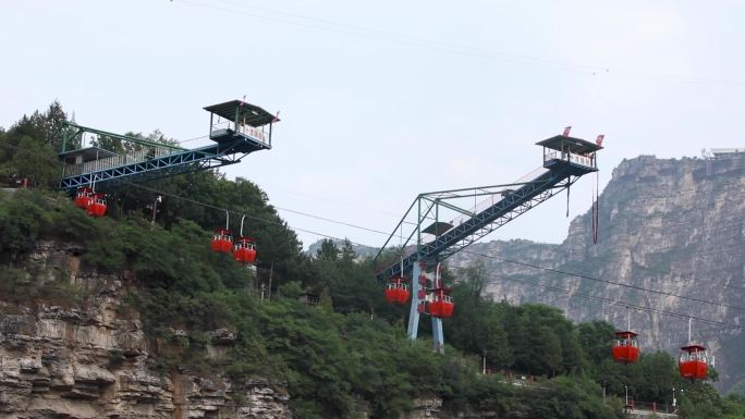 北京风景区旅游缆车视频素材