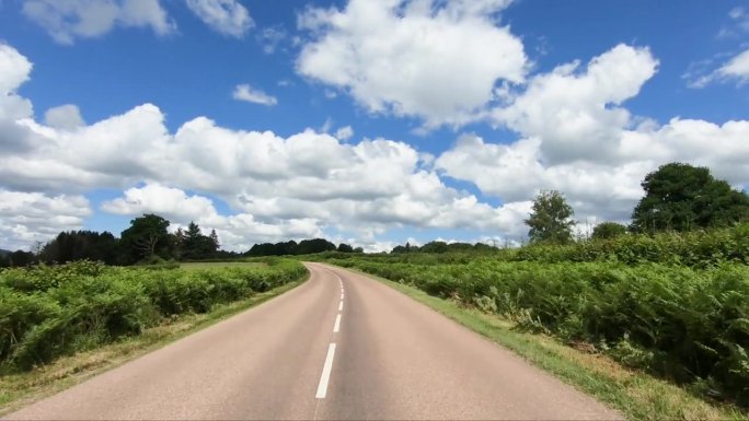 在一个阳光明媚的夏日，一条小路穿过欧洲、法国、勃艮第、尼<s:1>尼特尔的绿色乡村和麦田，一直延伸到