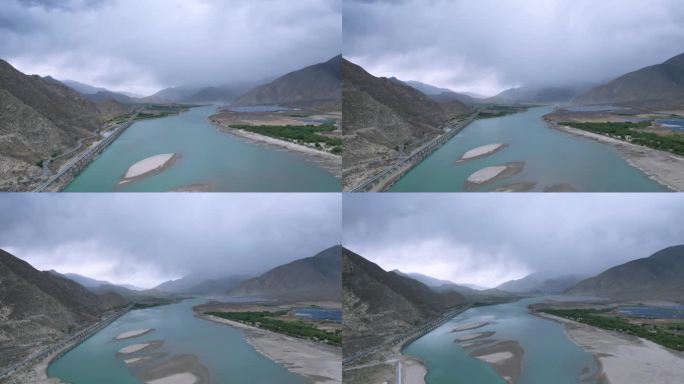雅鲁藏布江河谷暴雨来临延时摄影