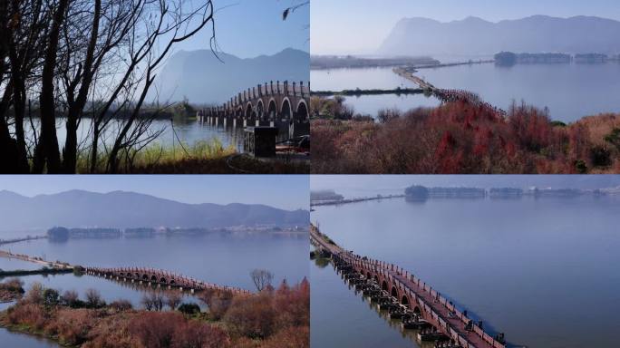 滇池后海东风坝浮桥景观
