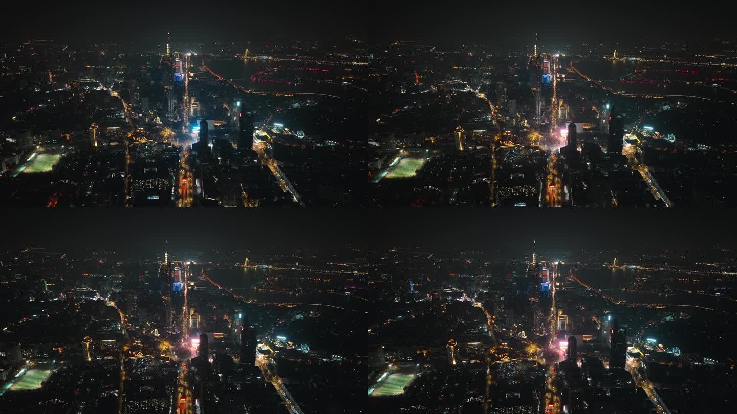 南京紫峰大厦夜景航拍