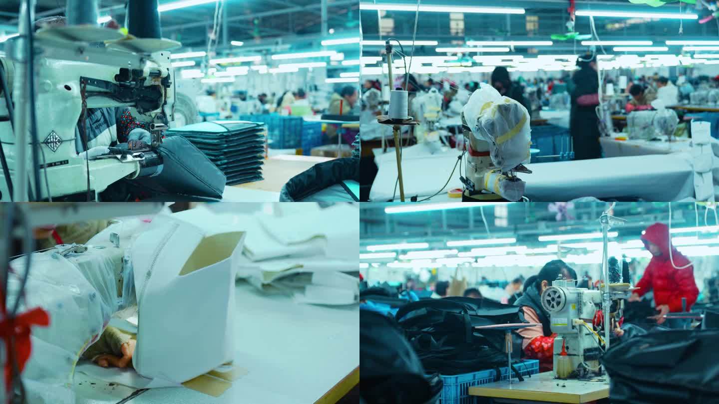 箱包手袋厂生产线缝纫机工