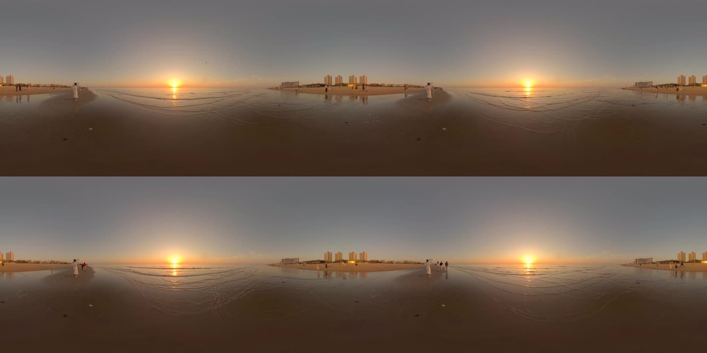 VR全景视频海边日出vr全景8K素材