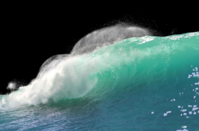 卷浪 海浪 大海 粒子流体特效 视频素材