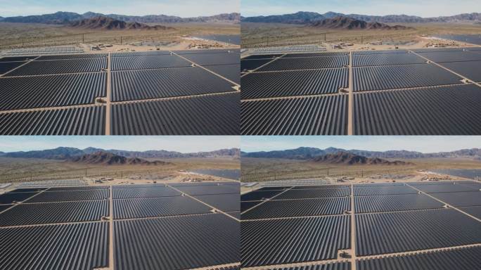 无人机拍摄的大型太阳能发电厂