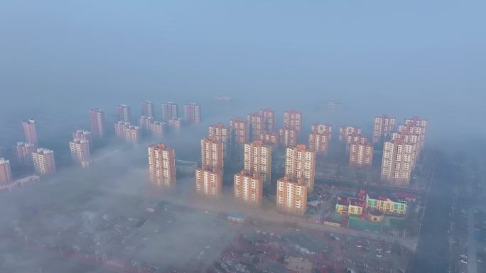 城市小区大雾