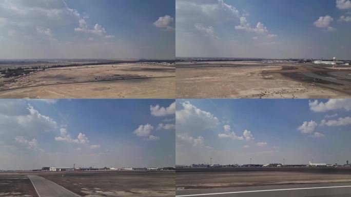 从降落在阿布扎比的飞机窗口看到的景象