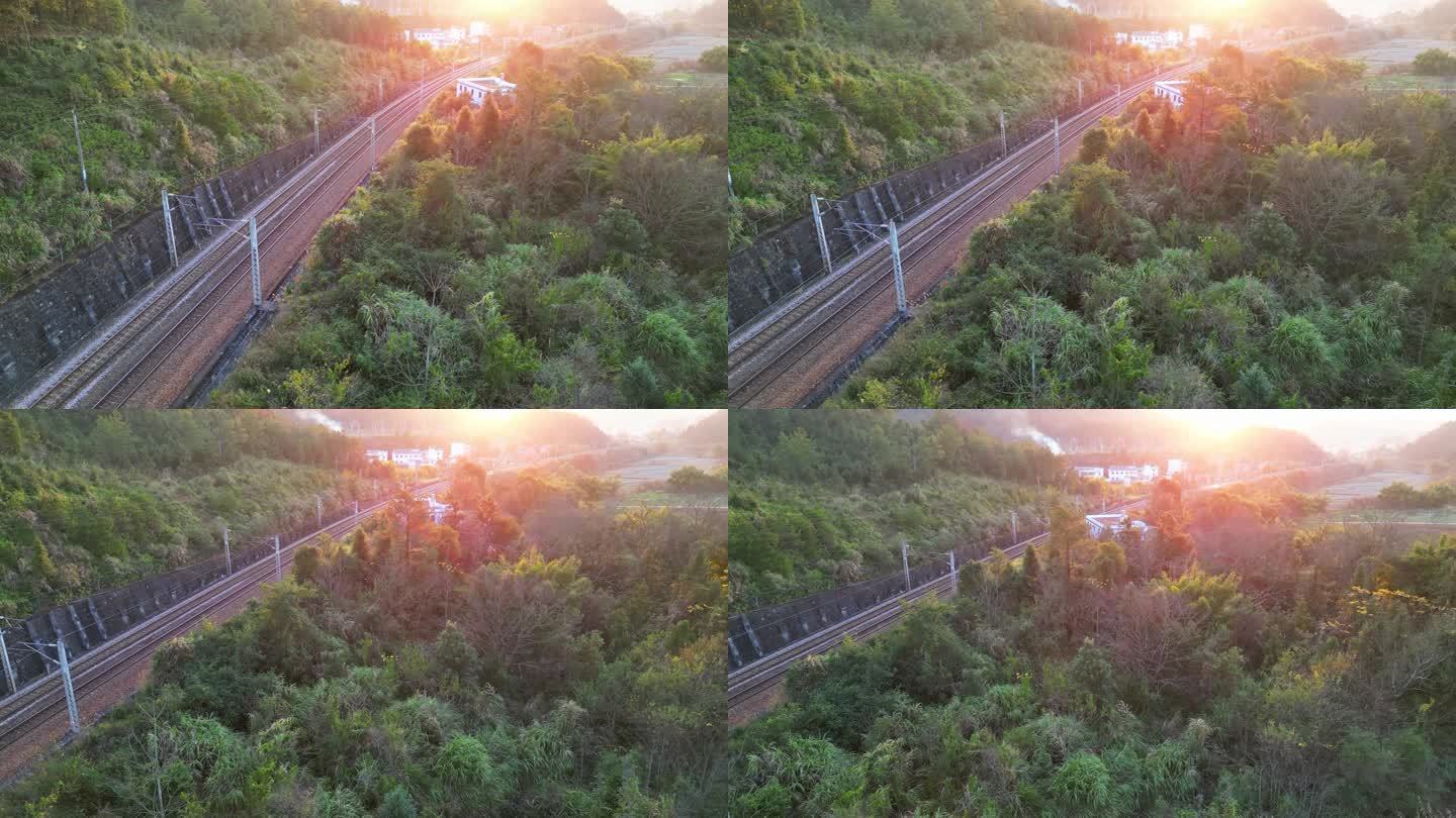 夕阳铁路空镜