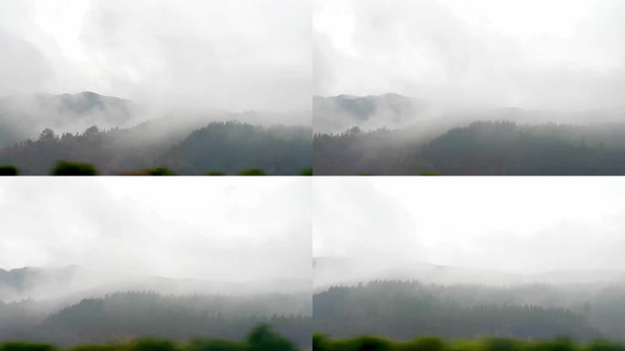 雾蒙蒙的山