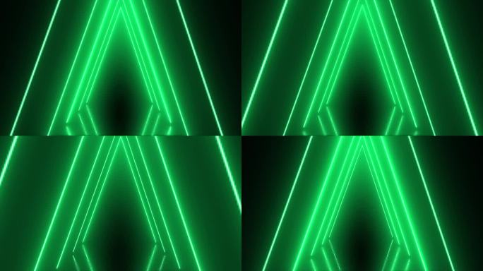 4K原创 嫩绿色霓虹隧道