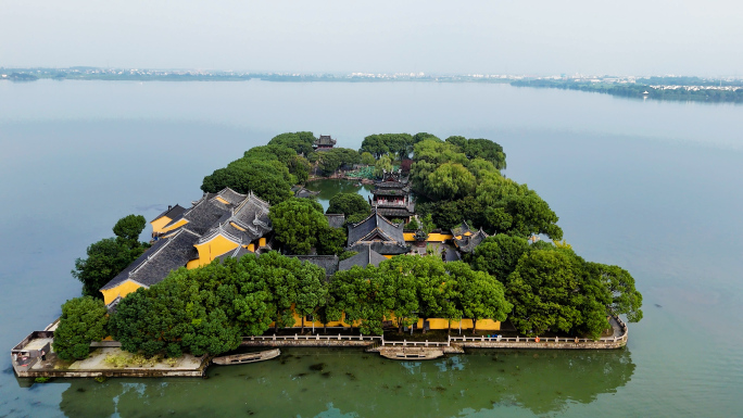 苏州太湖燕子坞罗星洲同里古镇水上寺庙