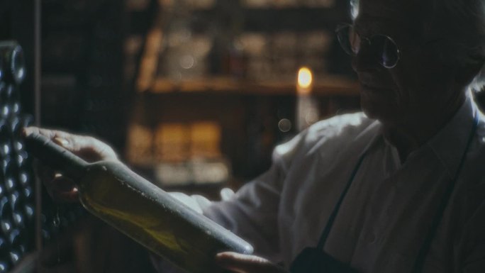带有电影颗粒效果的SLO MO葡萄酒遗产-也可以没有颗粒效果:酒商对酒窖宝藏的迷恋，#酿酒厂#葡萄酒