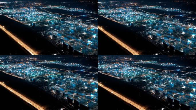 雄安夜晚建设塔吊延时