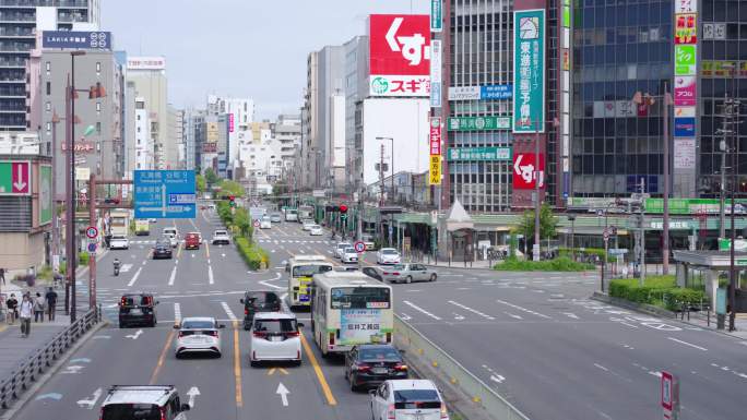 大阪城市街道通天阁街景