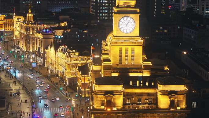 上海 外滩夜景 万国 历史建筑