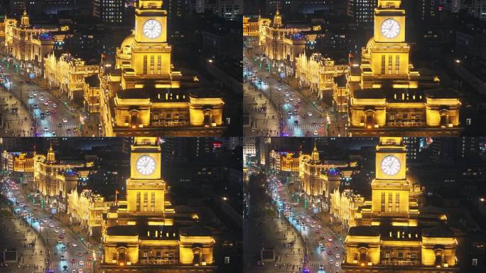 上海 外滩夜景 万国 历史建筑