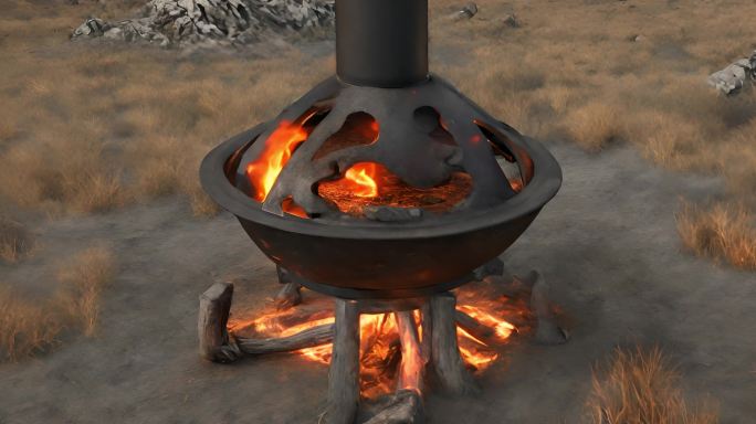 燃烧的火苗炉子
